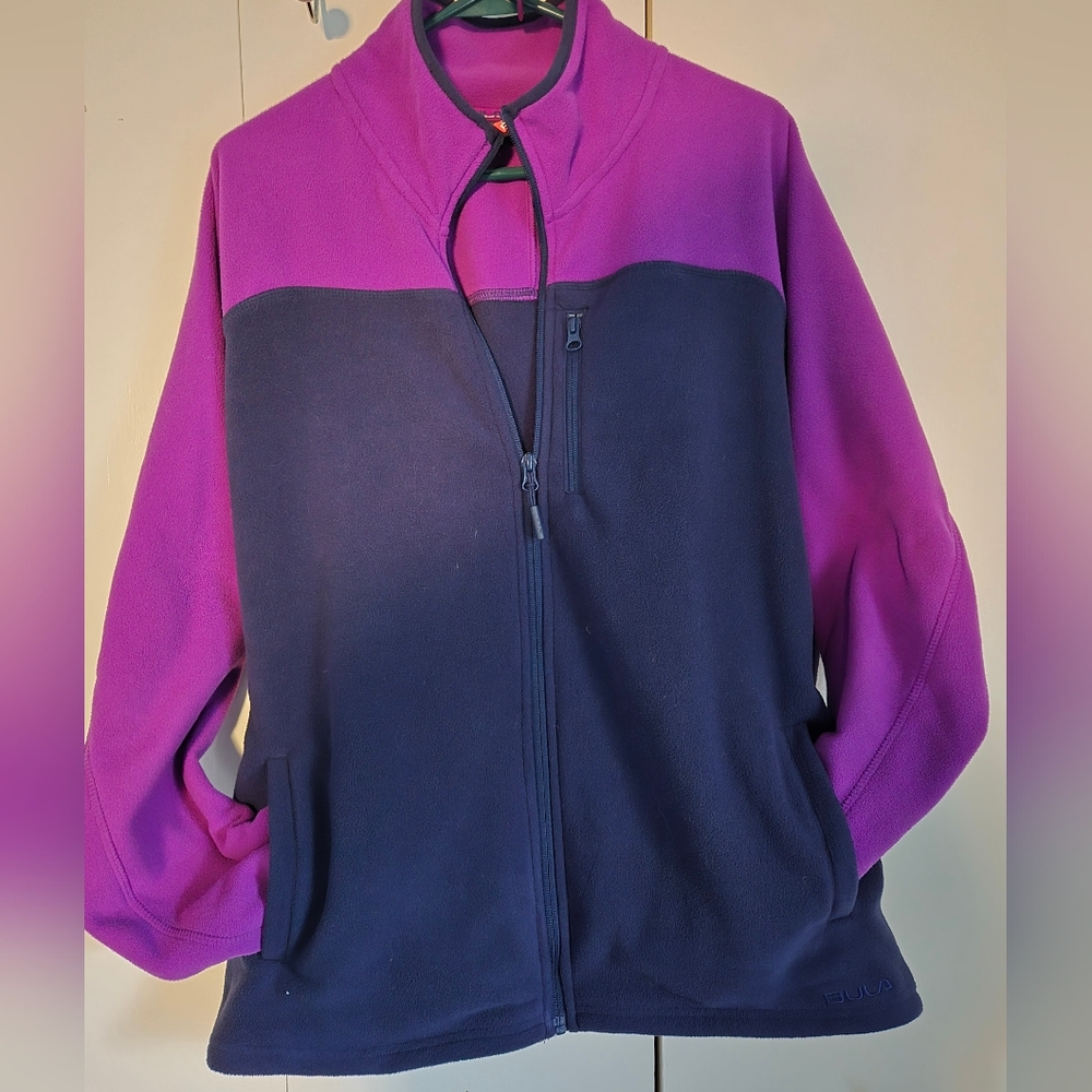 Women's Purple and Navy full zip fleece